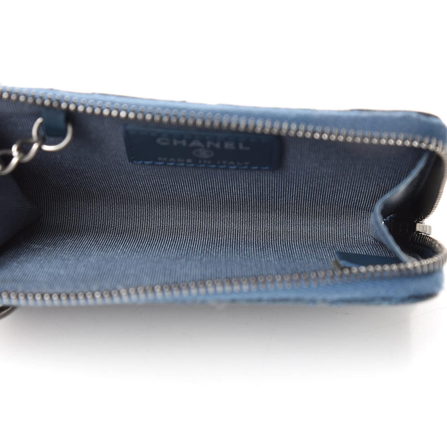 Caviar Quilted Key Holder Case Navy