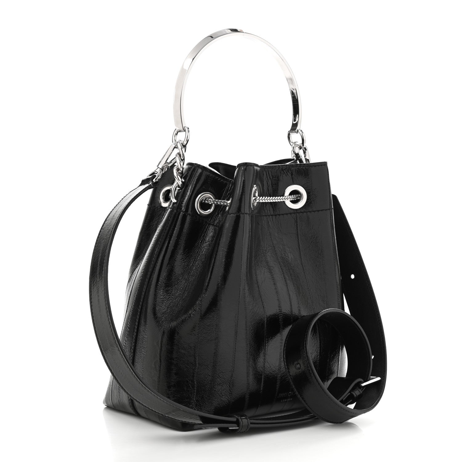 Jimmy Choo Eelskin Bon Bon Bag Bucket Bag Black 2 of 9