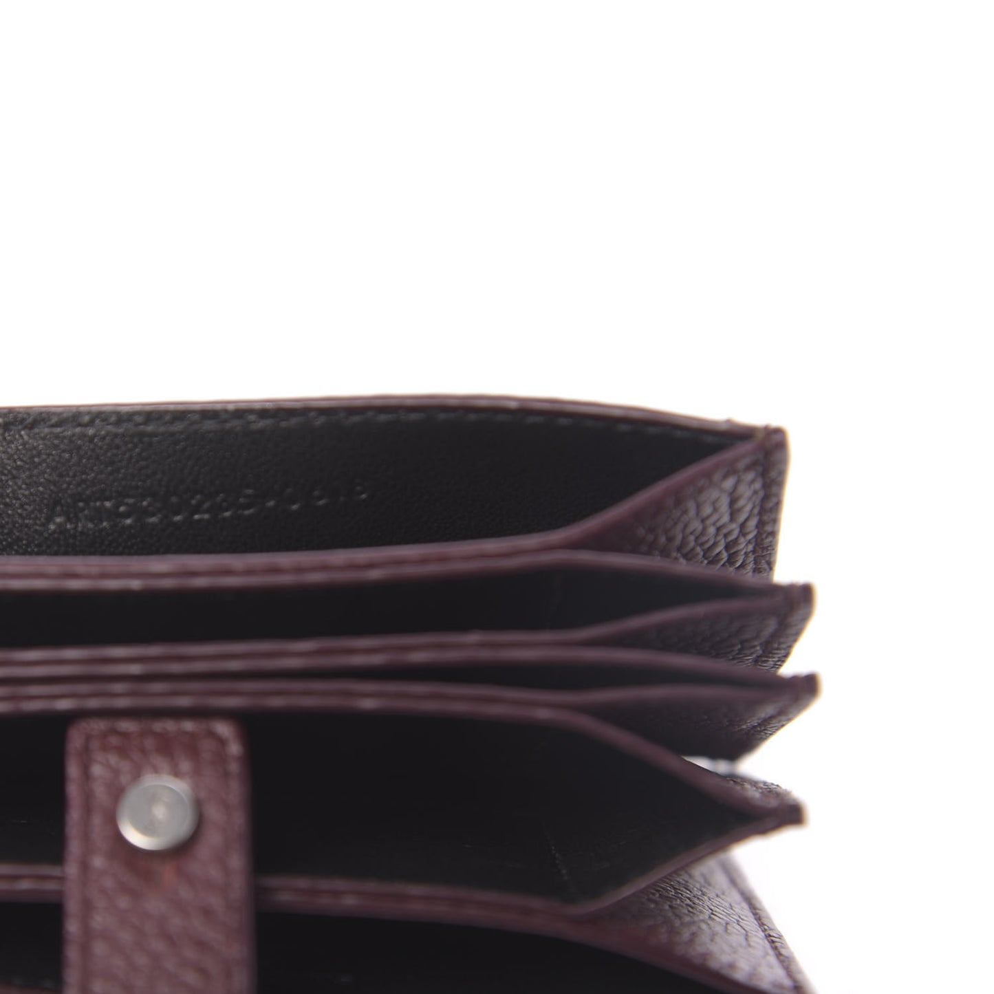 Grained Calfskin Accordion Wallet Bordeaux