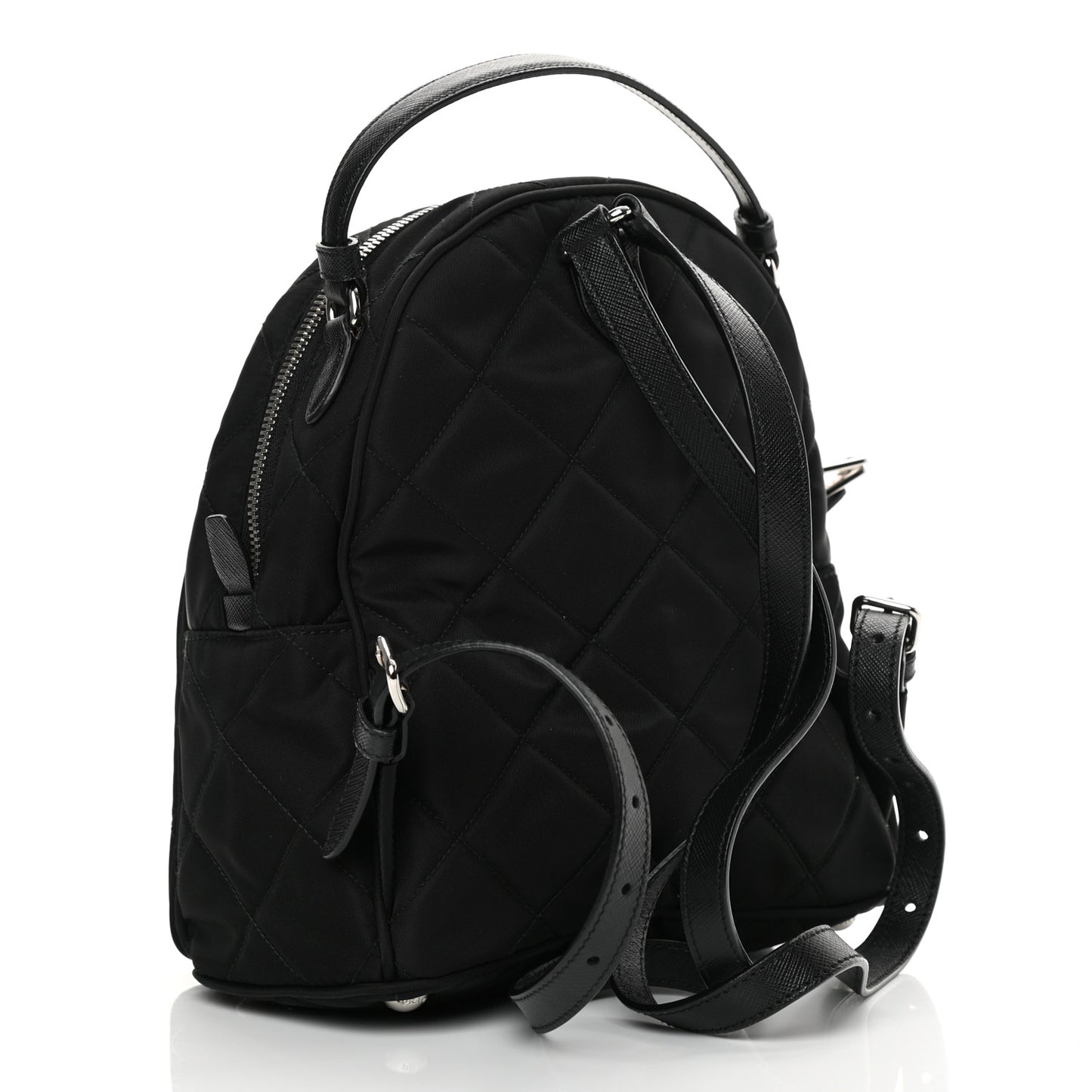 Nylon Tessuto Impuntu Quilted Backpack Black