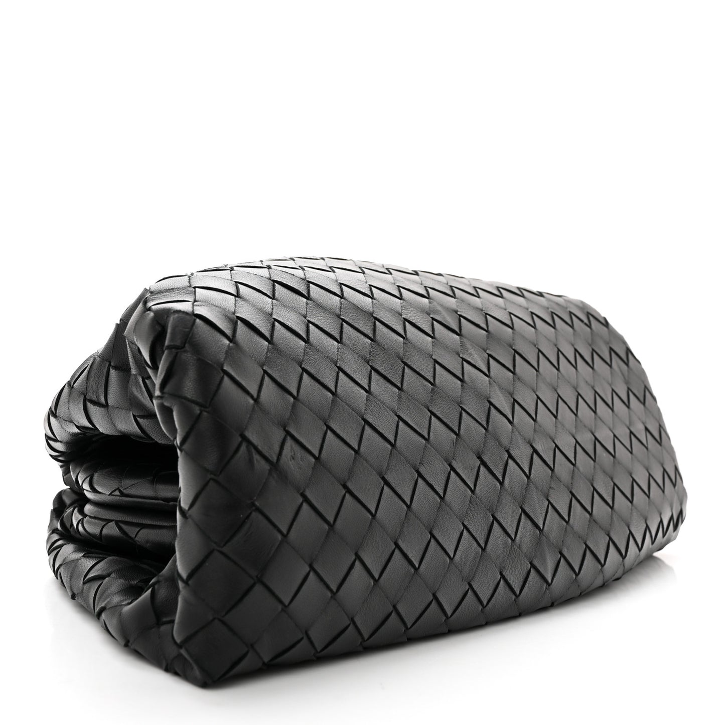 Nappa Maxi Intreccio The Pouch Oversized Clutch Black