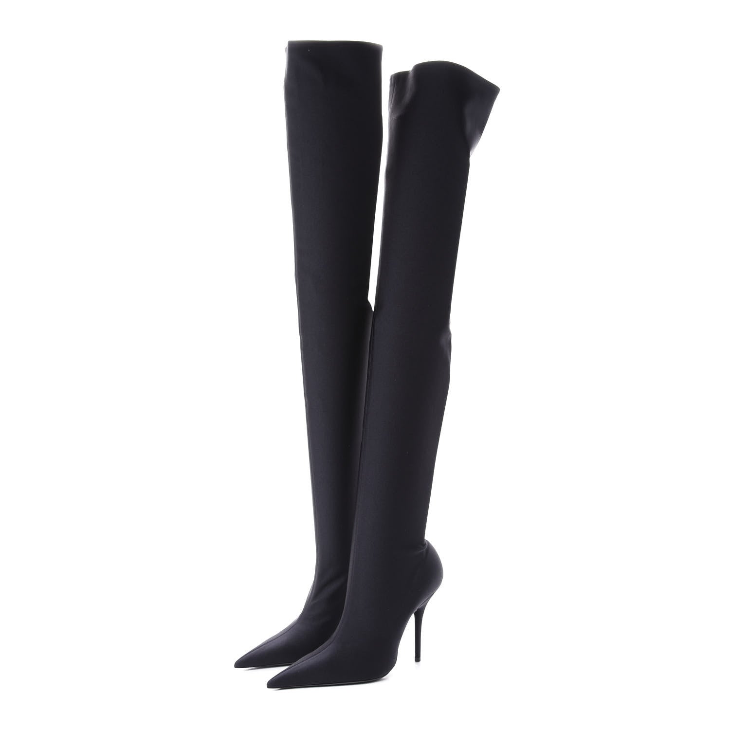 Balenciaga Spandex Pointed Toe Knife Thigh High Boots 38 Black 3 of 8