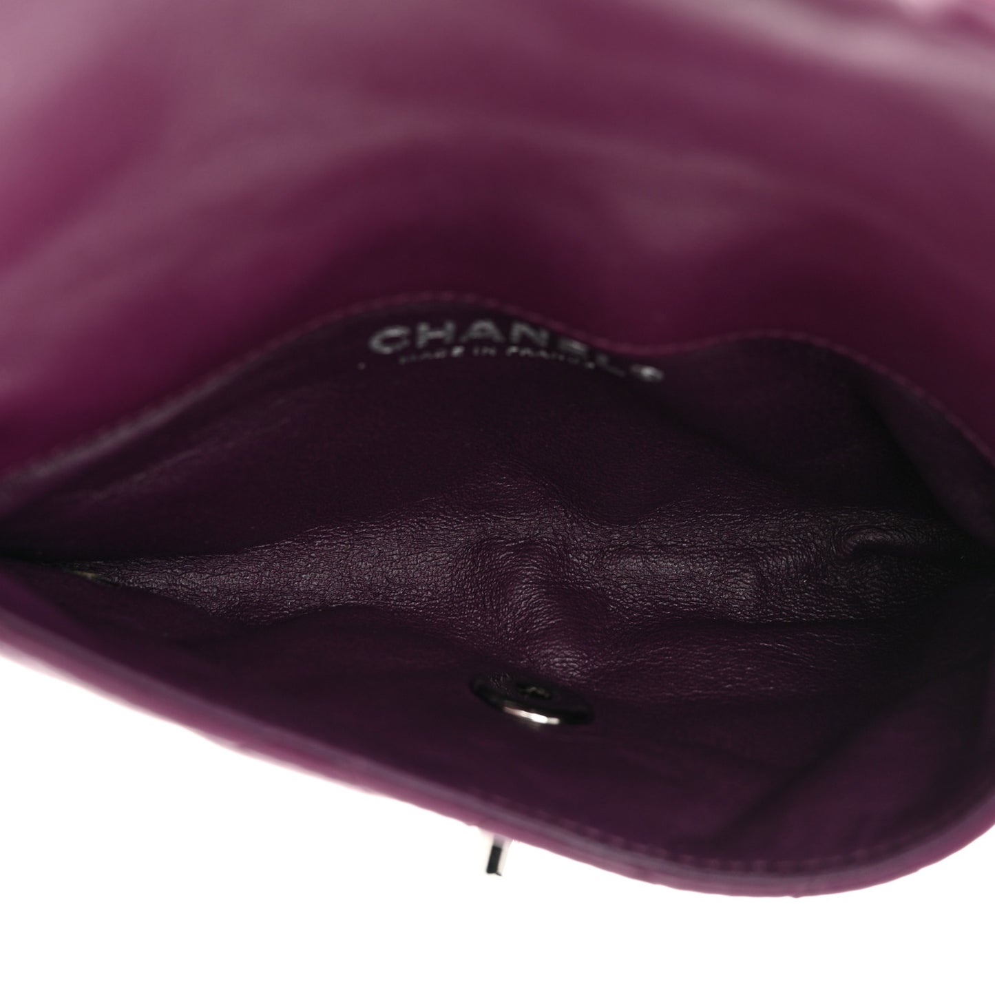 Lambskin Quilted Mini Mineral Nights Flap Crossbody Bag Purple