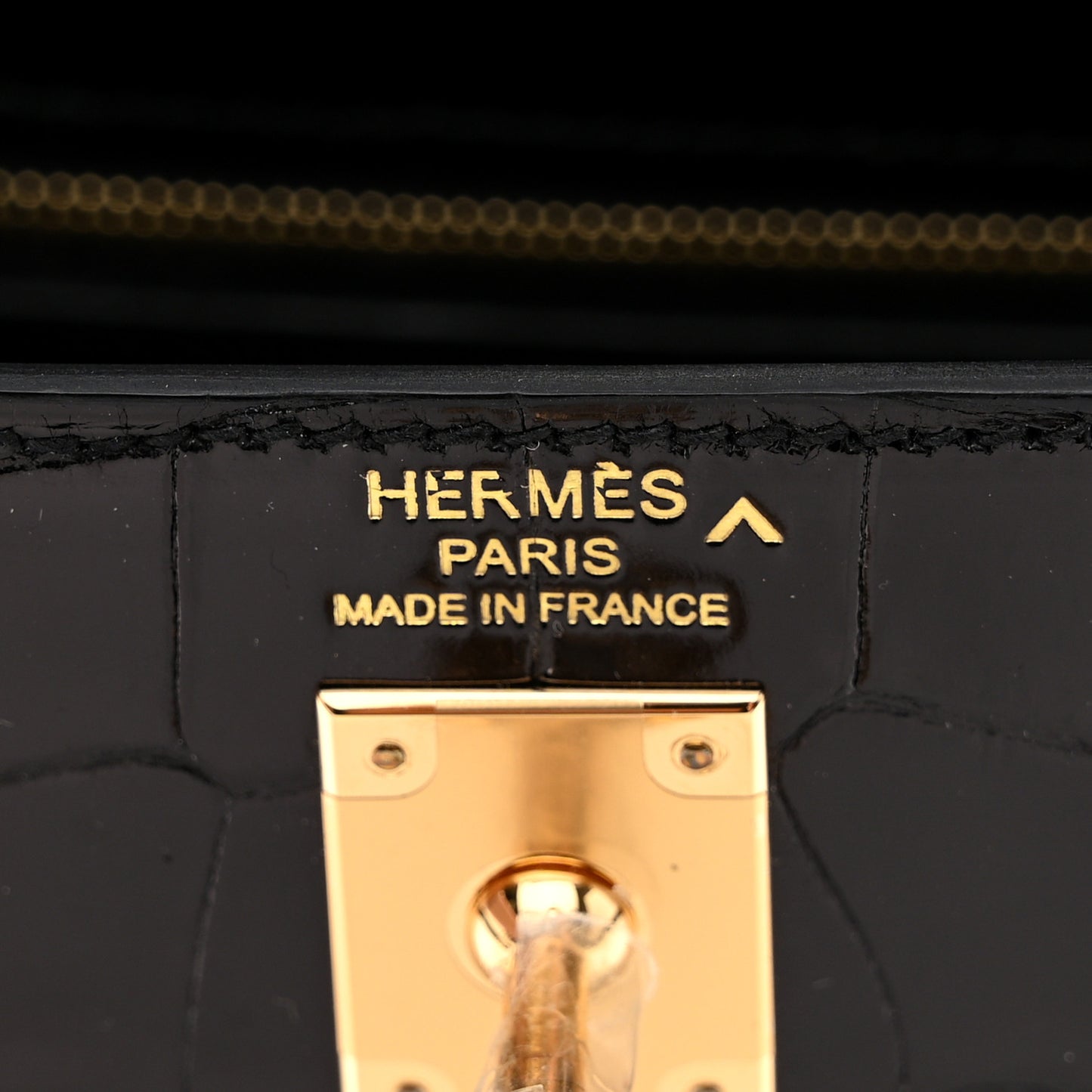 Shiny Porosus Crocodile Kelly Sellier 25 Black