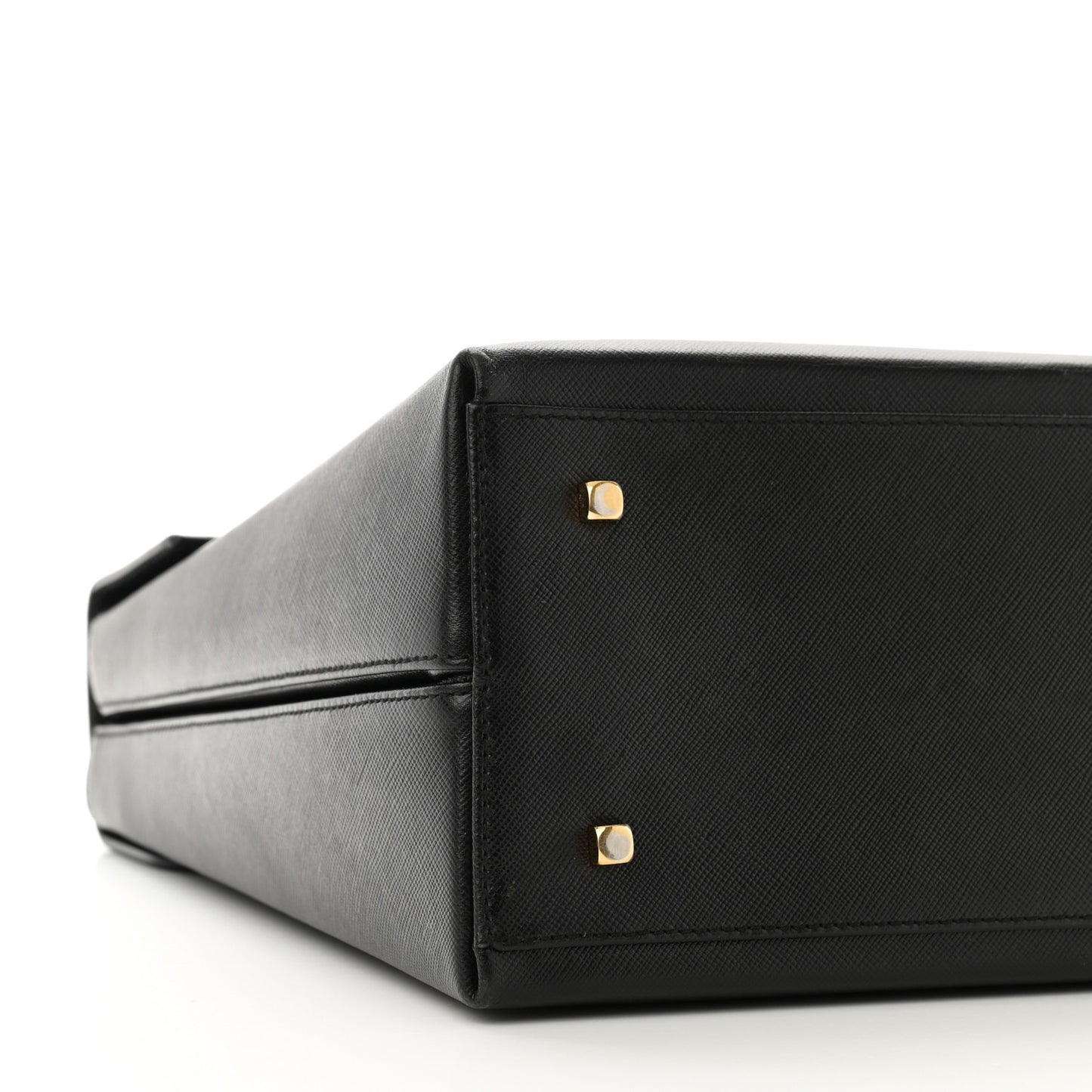 Hammered Calfskin Iconic Large Top Handle Bag Black