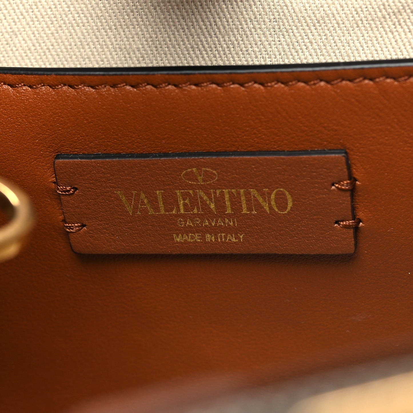 Canvas Calfskin Small Vlogo Signature Handbag Beige Selleria