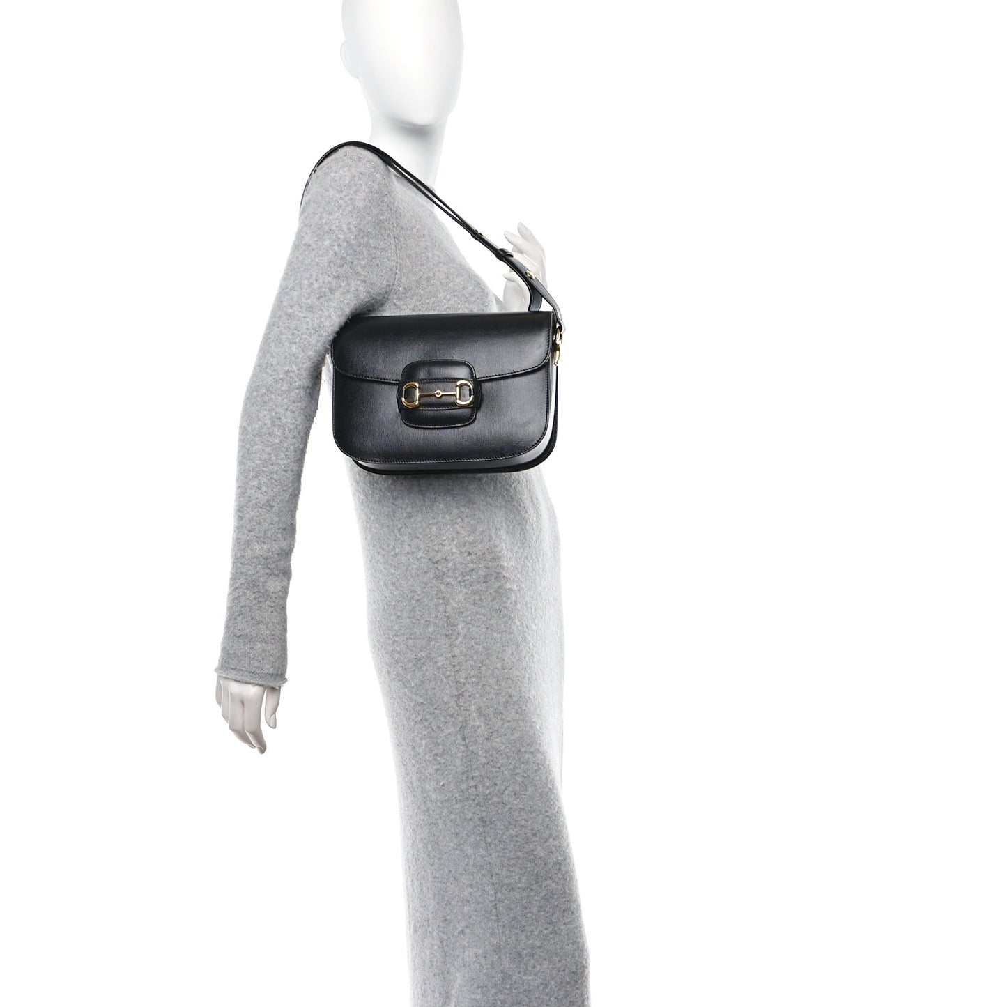 Azalea Calfskin Horsebit 1955 Shoulder Bag Black