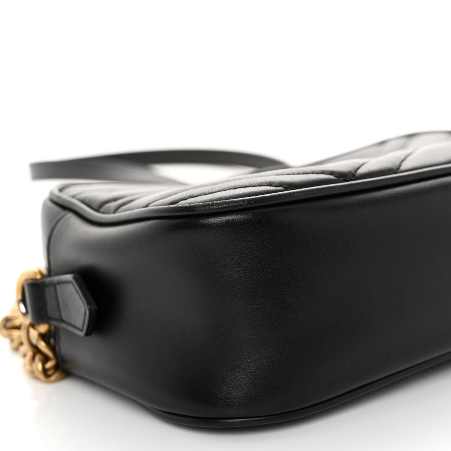 Calfskin Matelasse Small GG Marmont Chain Shoulder Bag Black