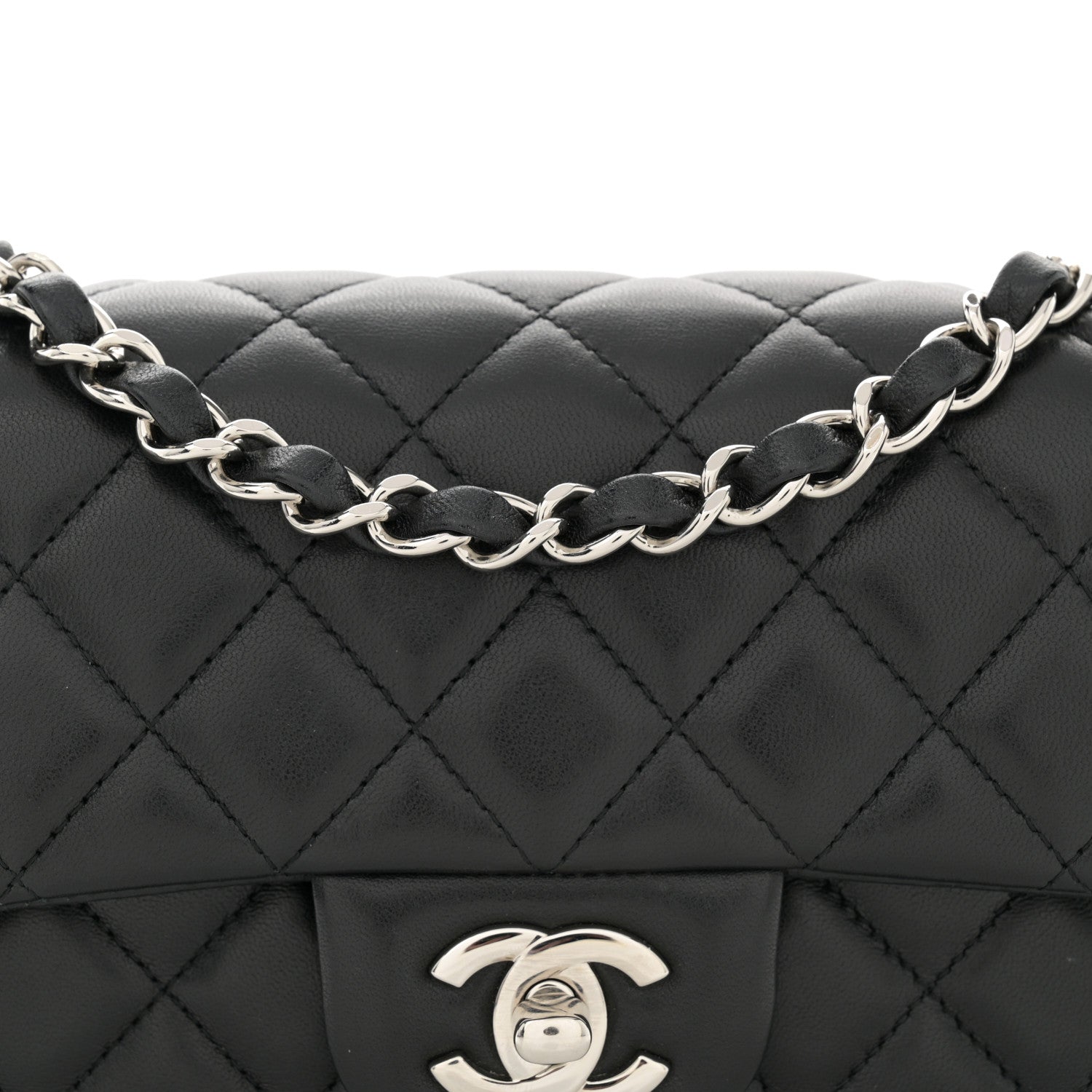 Chanel Lambskin Quilted Mini Rectangular Flap Black 8 of 11