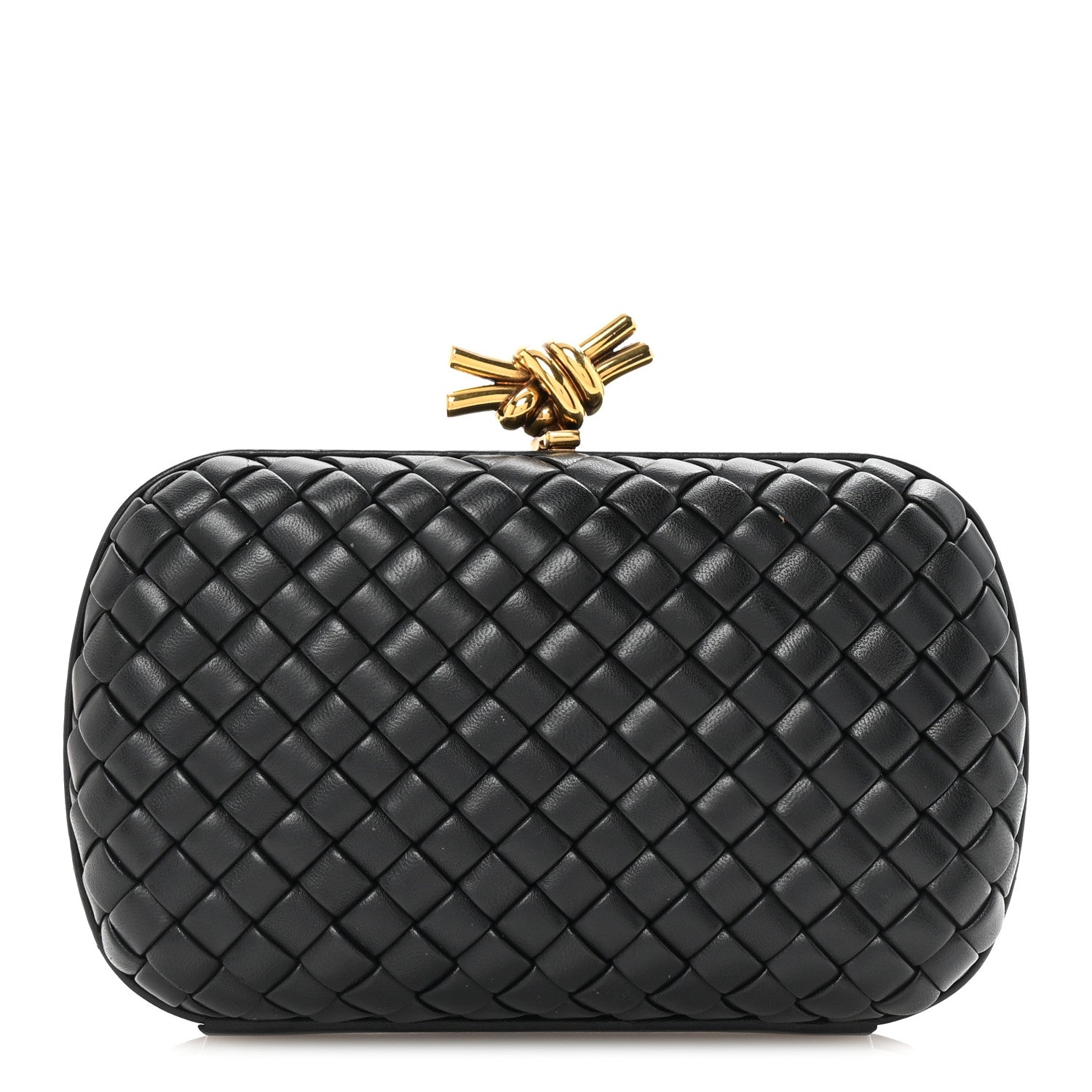 Bottega Veneta Nappa Intrecciato Knot Clutch Black 1 of 6