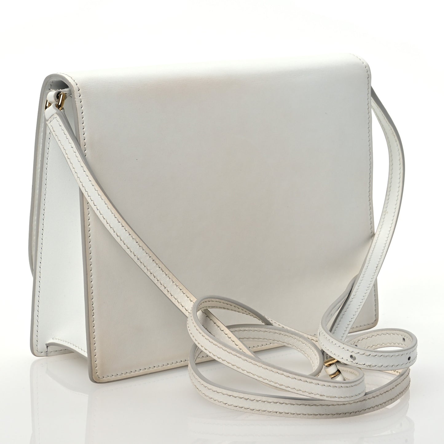 Calfskin DG Logo Flap Crossbody Bag White