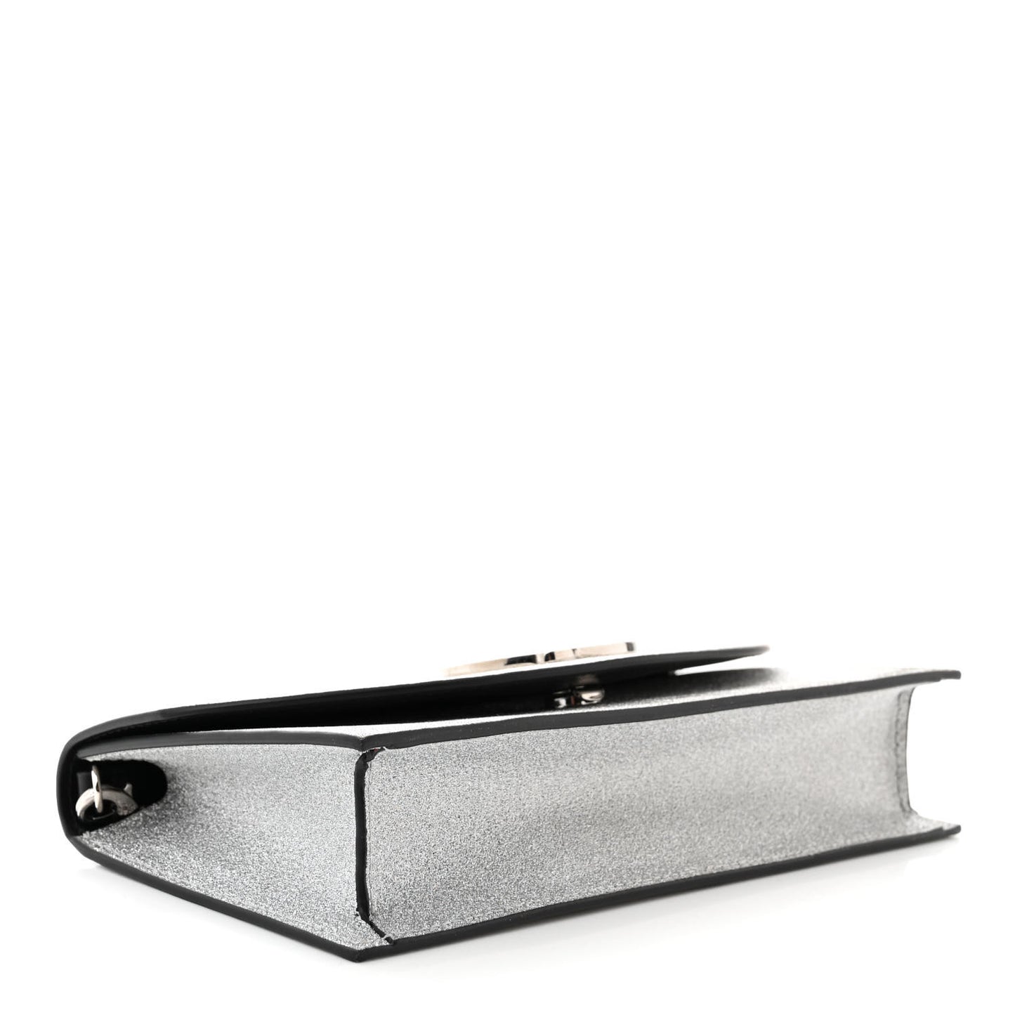 Glitter Calfskin Loubi54 Crossbody Clutch Silver