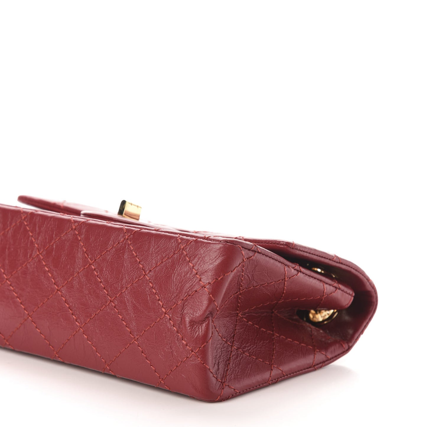Aged Calfskin Quilted 2.55 Reissue Mini Flap Red