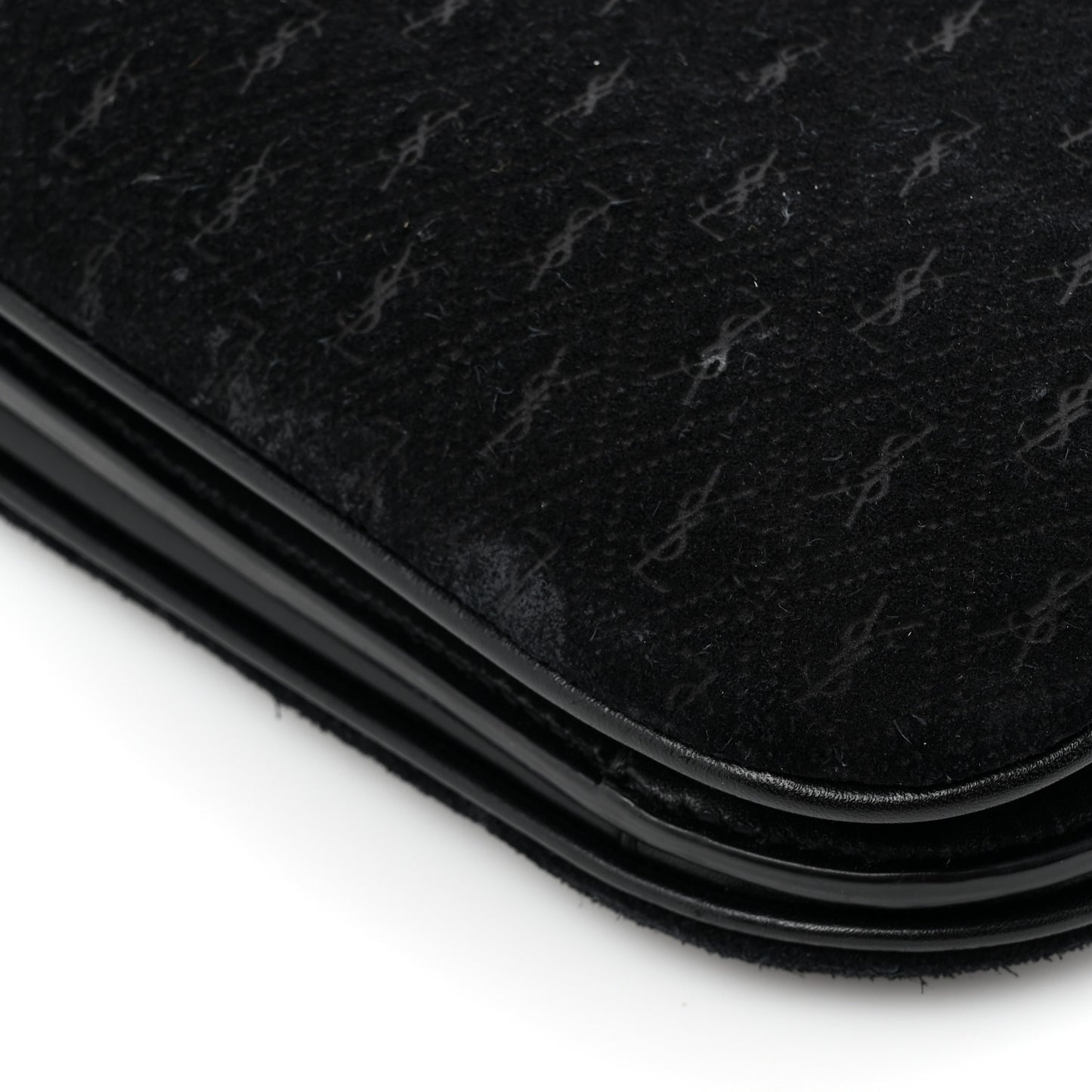 Suede All-Over Monogram Small Le Monogramme Satchel Black