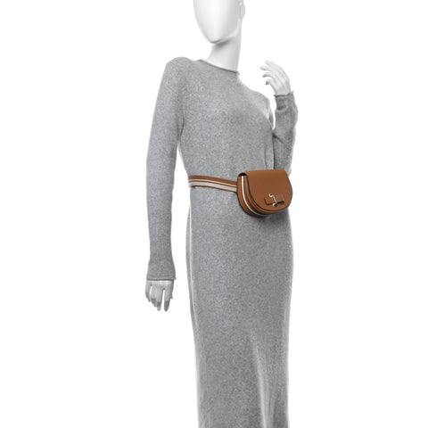 Crispy Calfskin Mini Le Mutin Saddle Belt Bag Vegetal