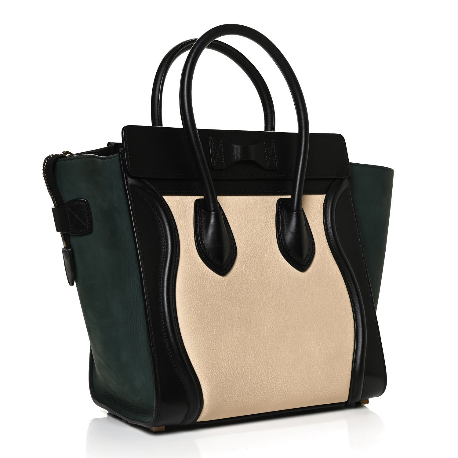 Celine Smooth Drummed Calfskin Micro Tri-Color Luggage Teal 3 of 12