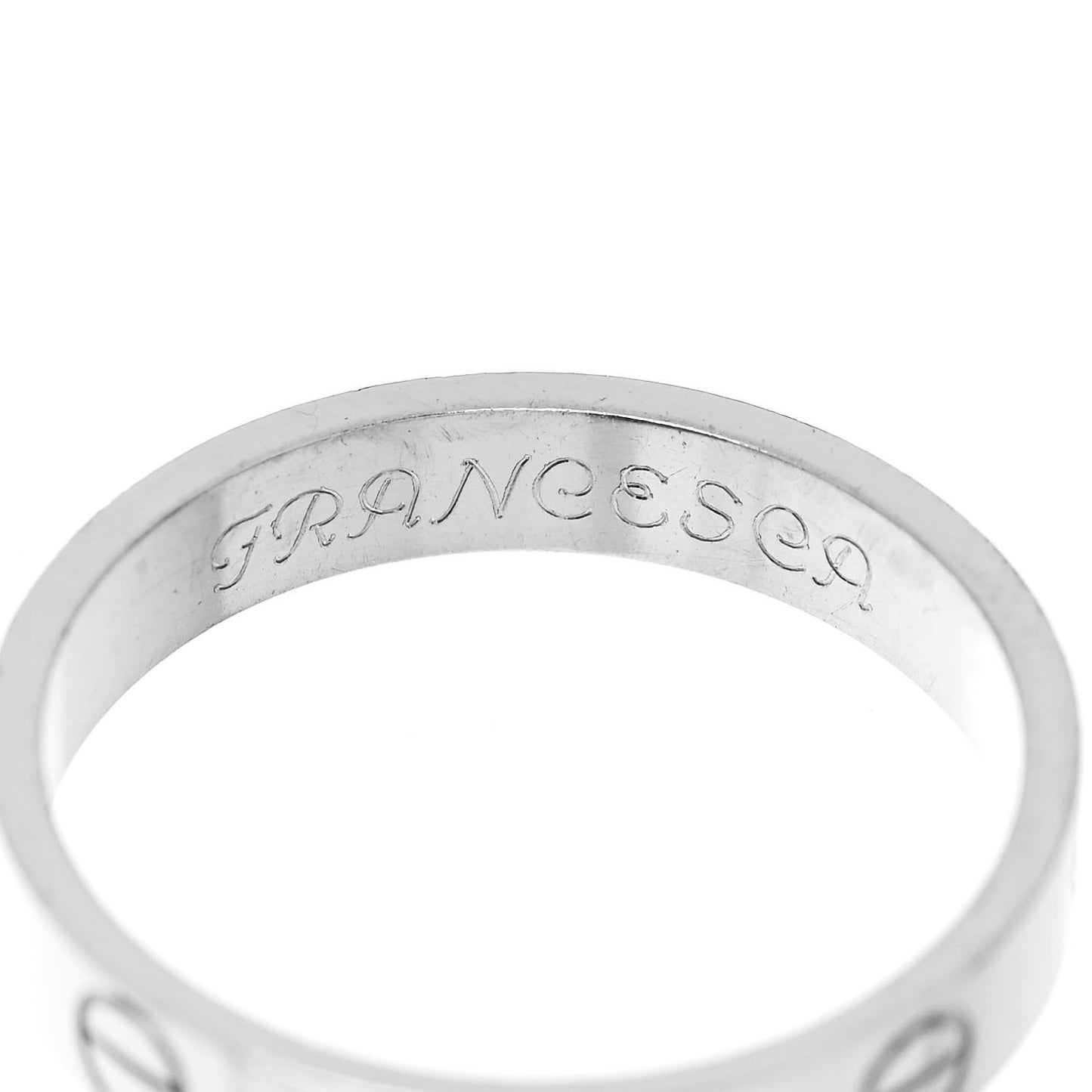 18K White Gold 3.5mm LOVE Wedding Band Ring 54 6.75
