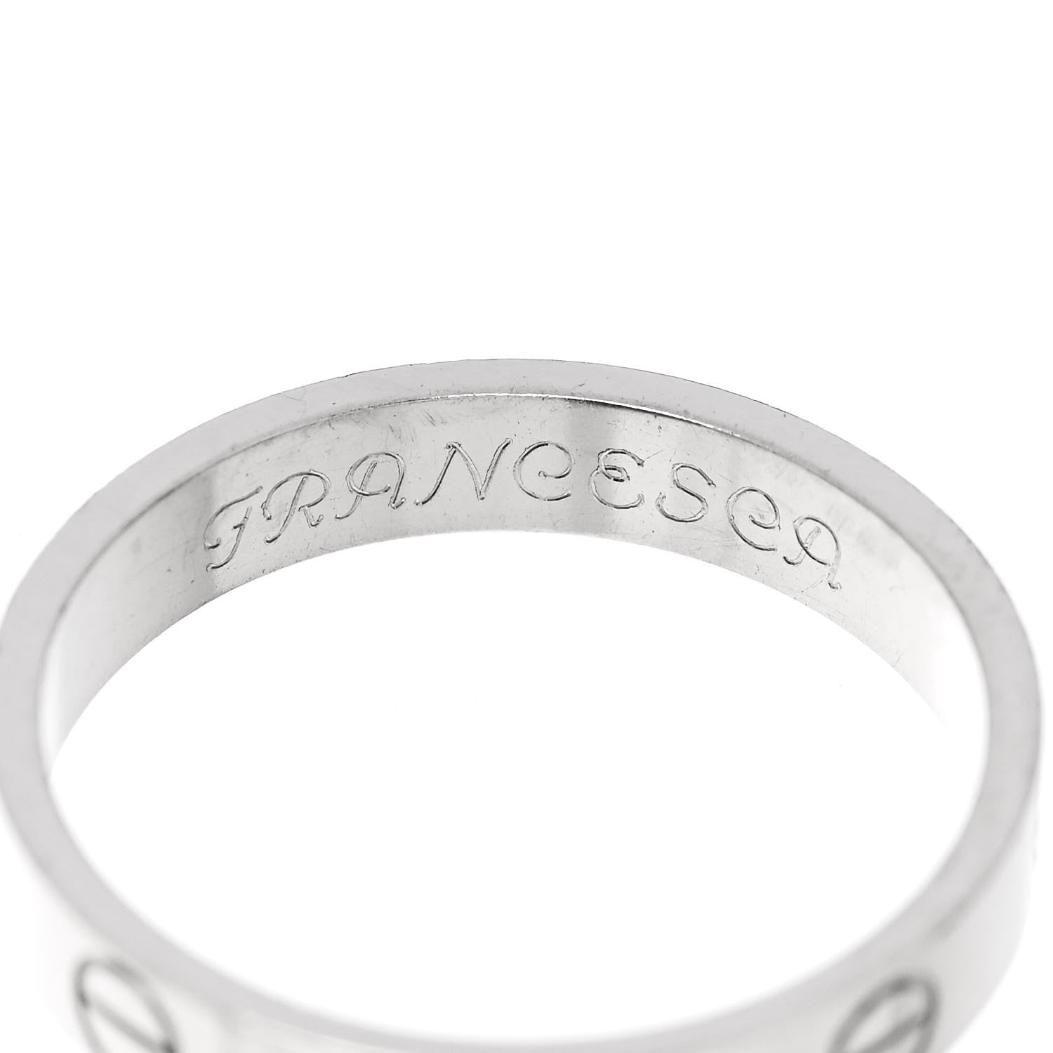 Cartier 18K White Gold 3.5mm LOVE Wedding Band Ring 54 6.75 5 of 5
