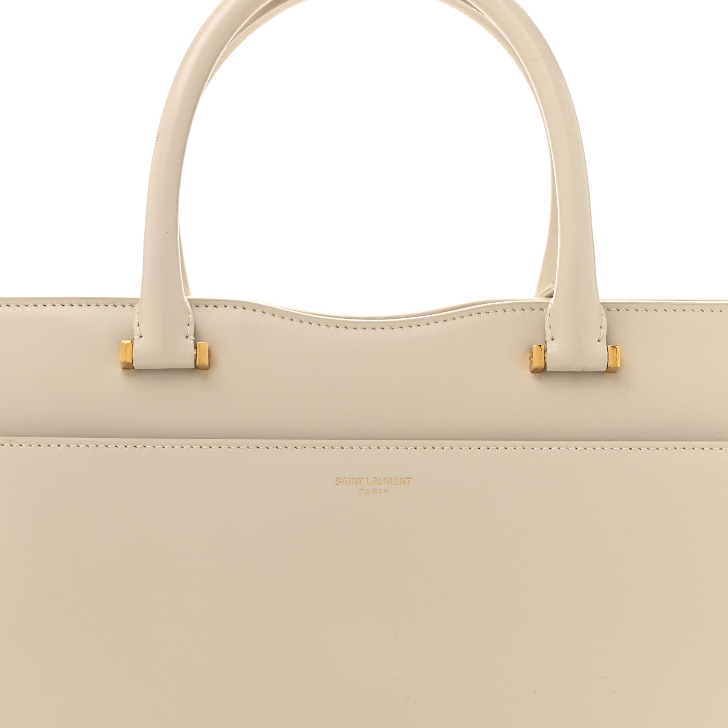 Shiny Calfskin Medium Uptown Tote White