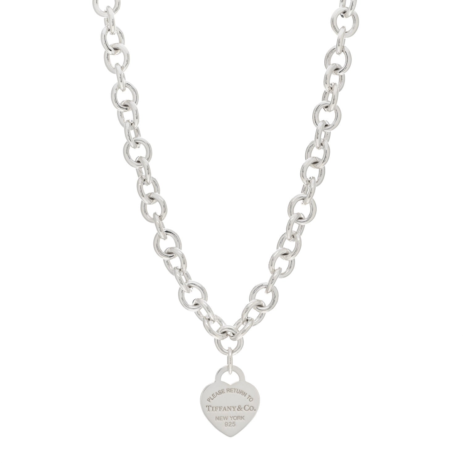 Tiffany Sterling Silver Return to Tiffany Heart Tag Pendant Necklace 1 of 4