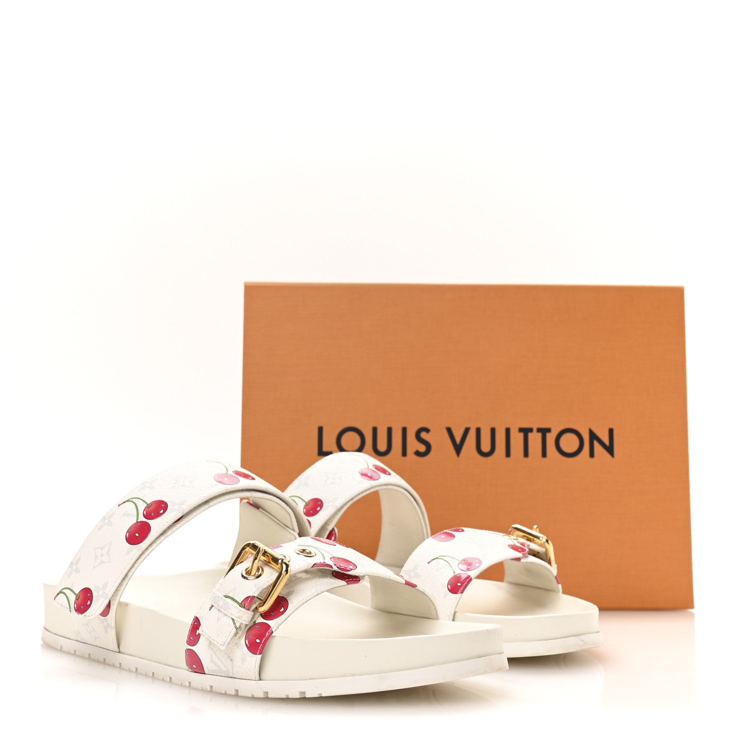 Louis Vuitton LV X TM Monogram Cerises Bom Dia Comfort Mule Sandals 42 White 9 of 9