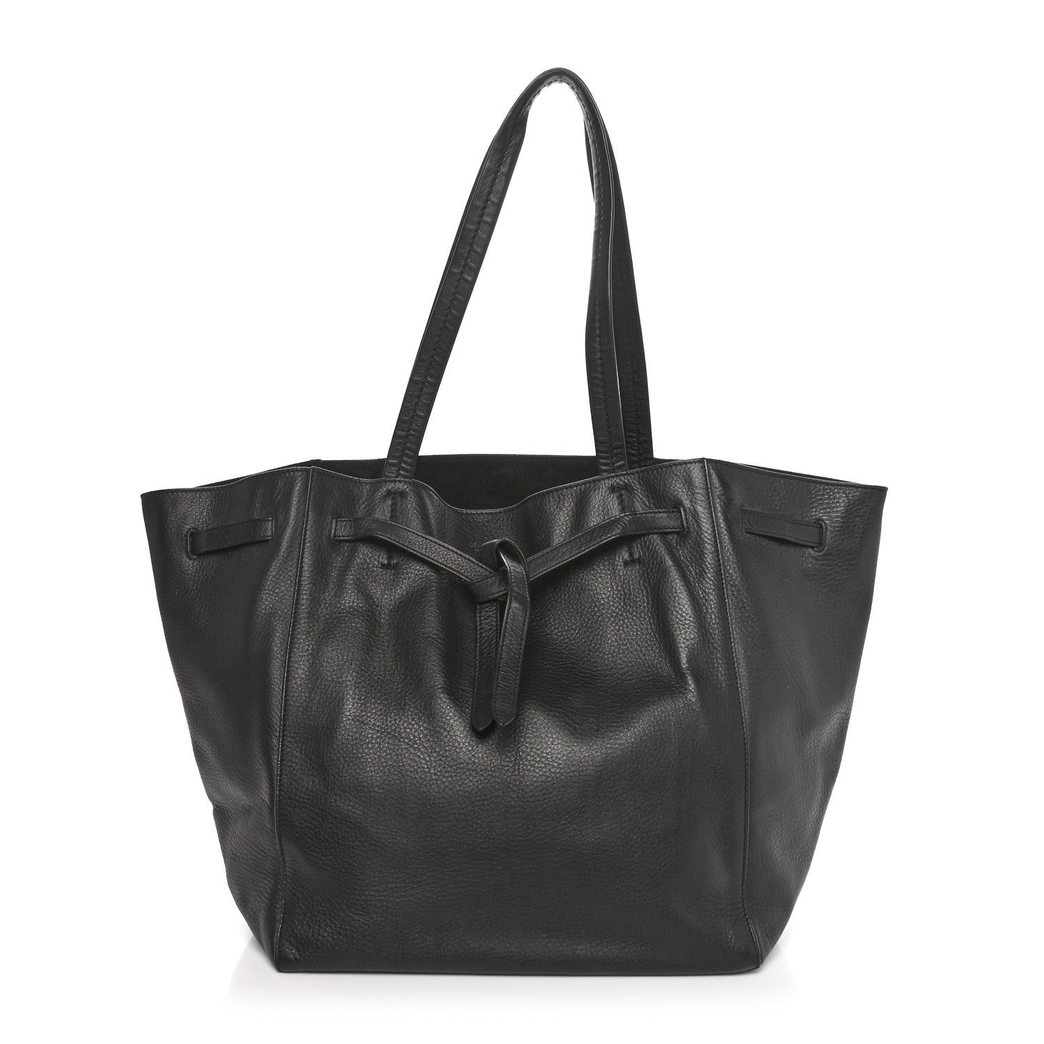 Celine Soft Grained Calfskin Small Belt Cabas Phantom Black