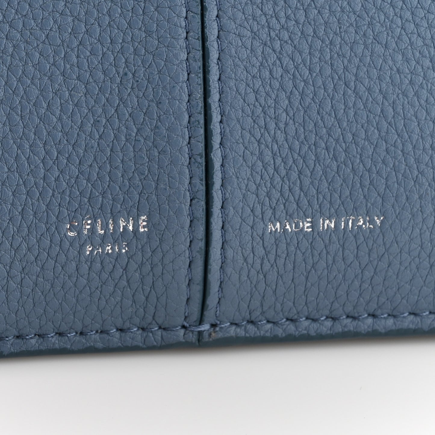 Calfskin Small Tri-Fold Shoulder Bag Steel Blue