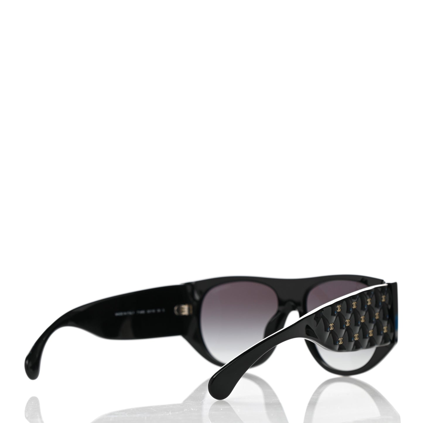 Acetate Quilted CC Pilot Sunglasses 71465 Black