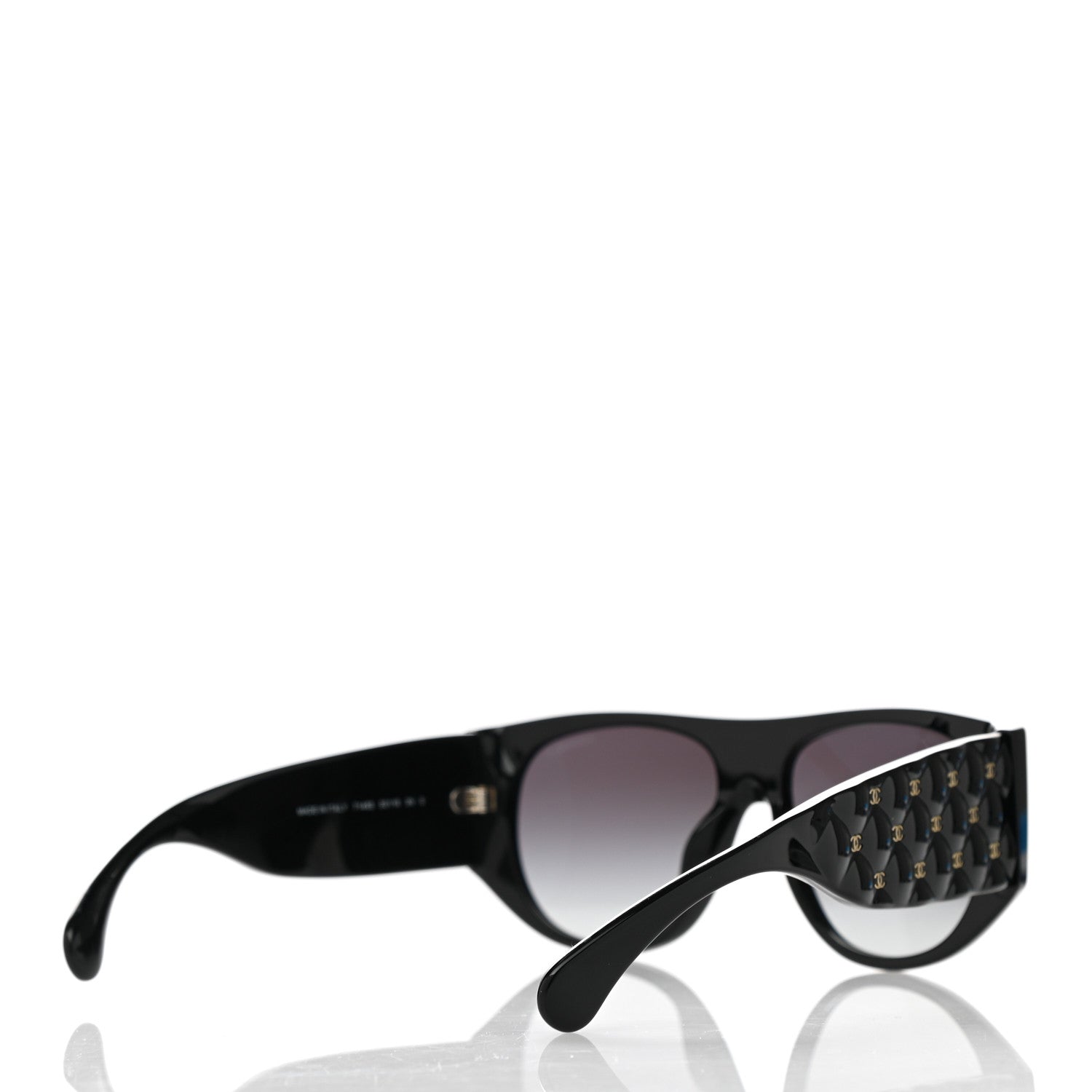 Chanel Acetate Quilted CC Pilot Sunglasses 71465 Black 4 of 8