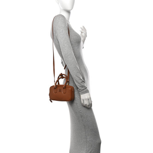 Calfskin Mini Arcadie Top Handle Bag Cognac