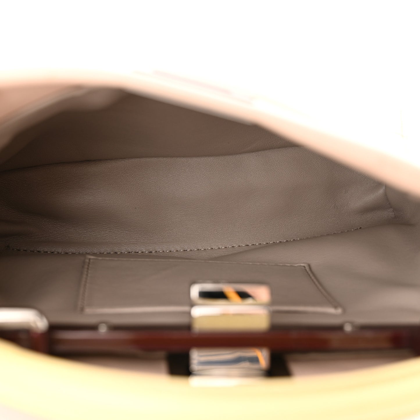 Nappa Colorblock Mini Peekaboo Iconic Satchel Plaster Banana Grigio Polvere