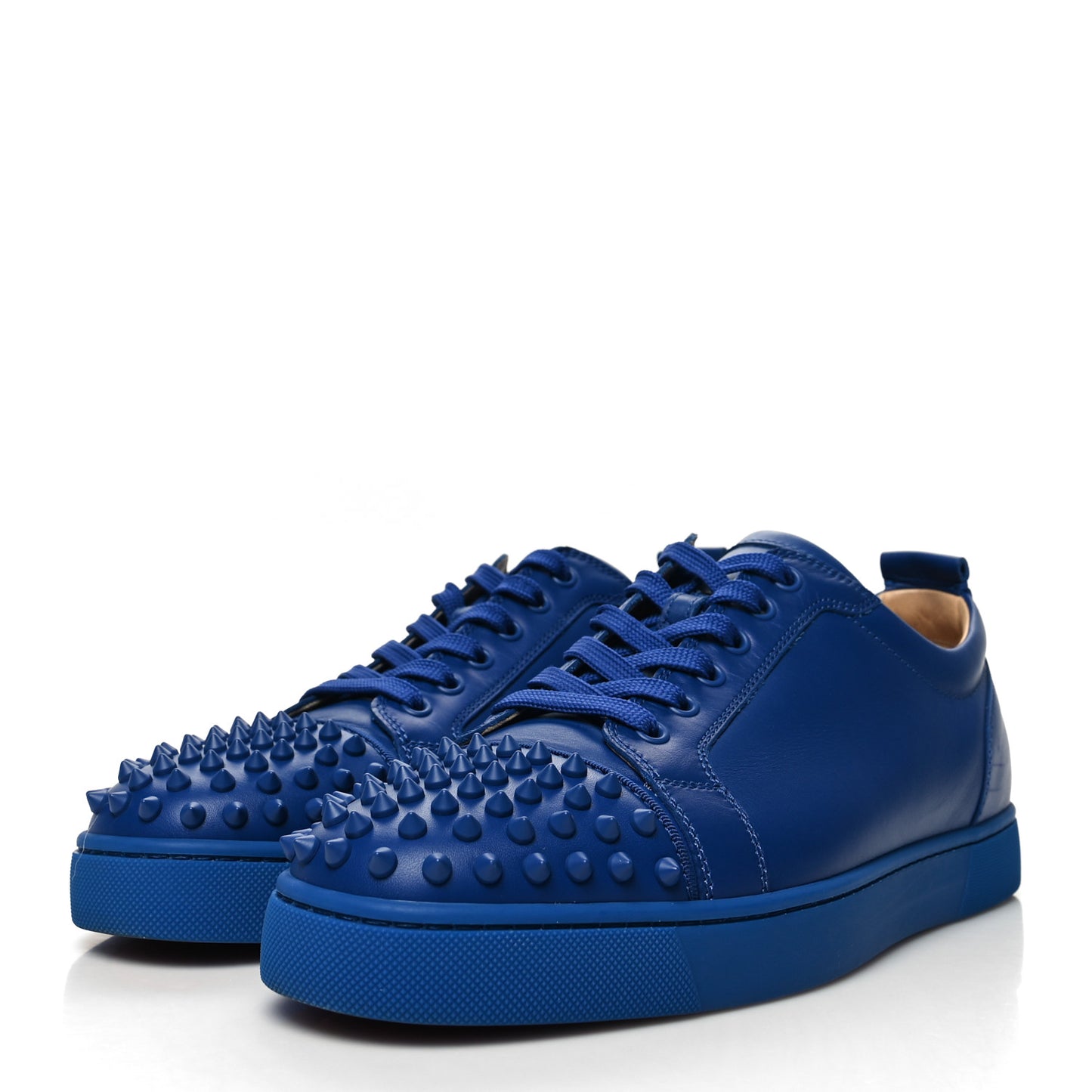 Calfskin Mens Louis Junior Spikes Flat Sneakers 43.5 Neptune