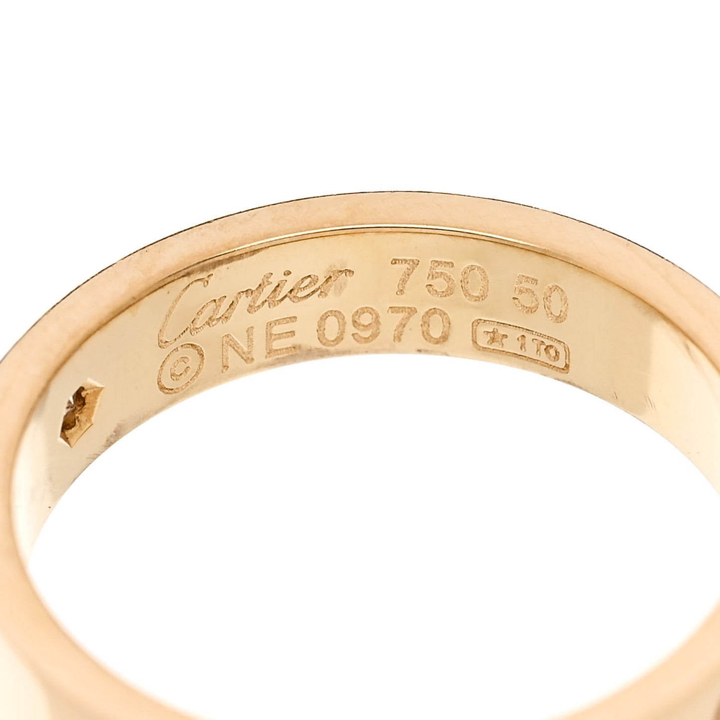 18K Yellow Gold Diamond 4mm LOVE Wedding Band Ring 50 5.25