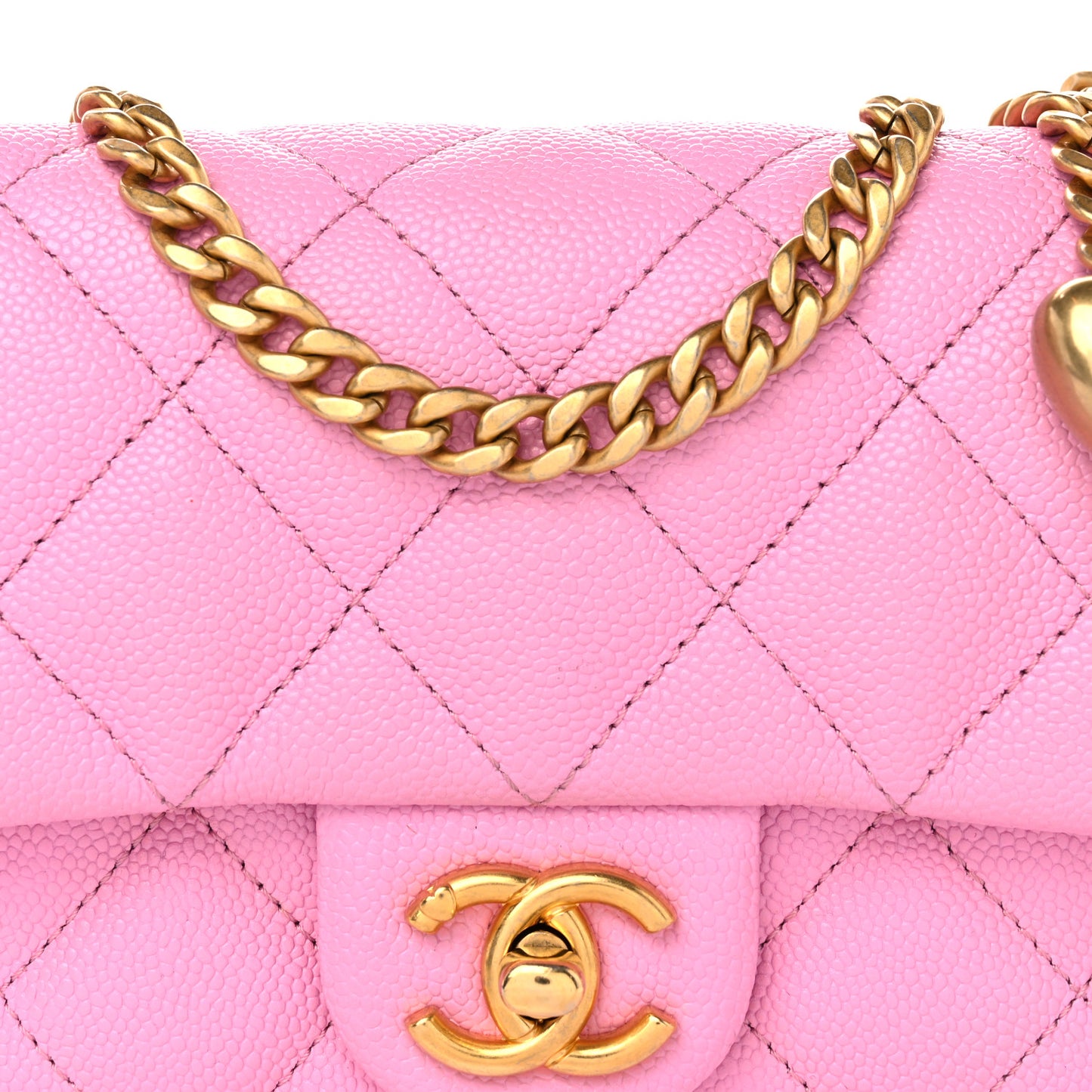 Caviar Quilted Mini Rectangular Sweetheart Flap Lilac