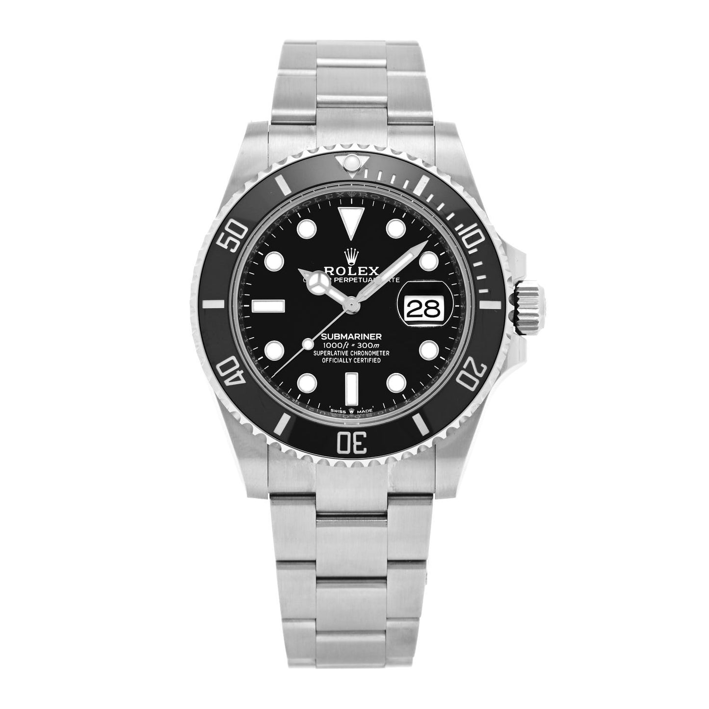 Stainless Steel 41mm Oyster Perpetual Submariner Date Watch Black 126610LN
