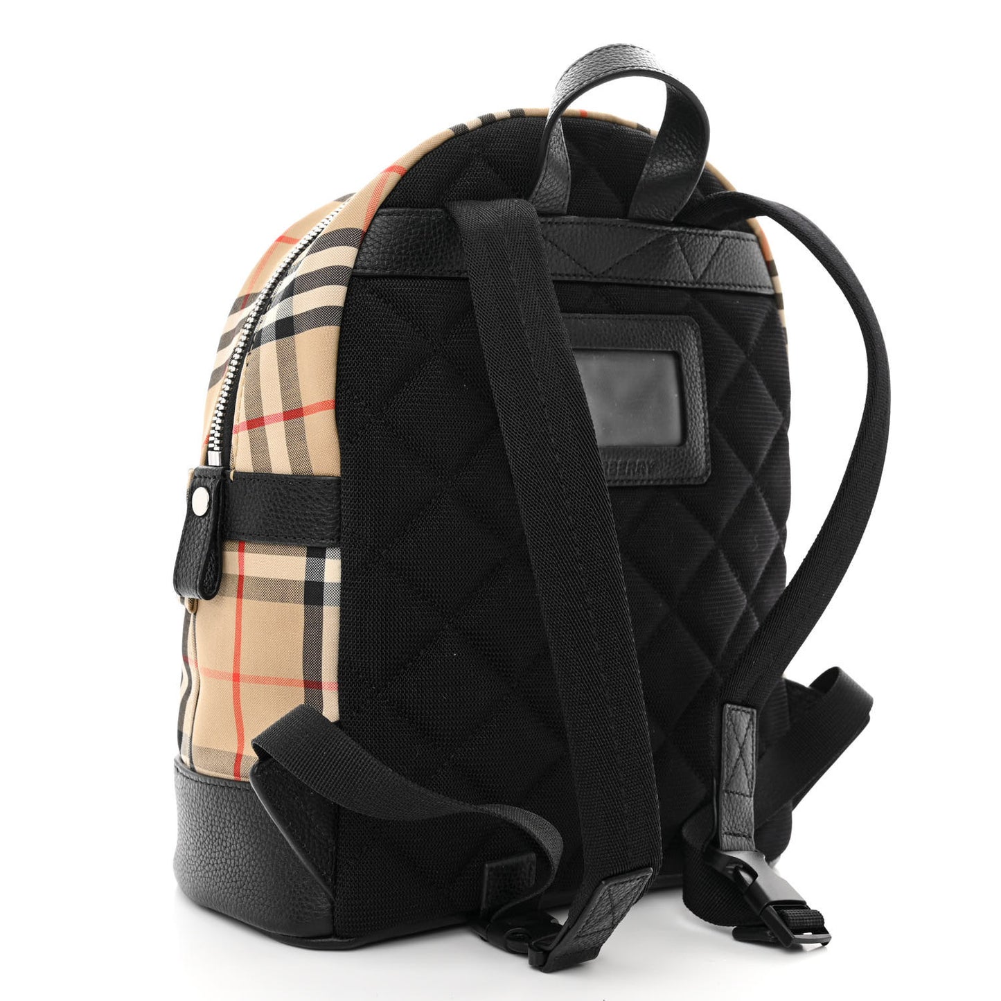 House Check Canvas Calfskin Small Nico Backpack Archive Beige