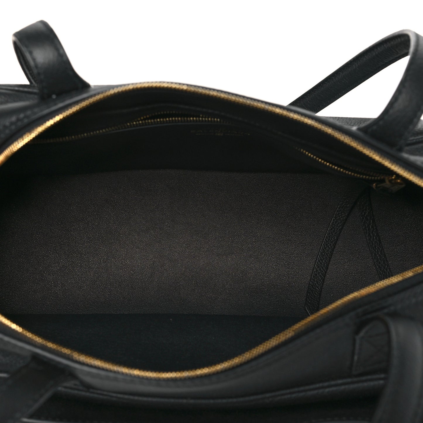 Grained Calfskin Small Carrie Bowling Bag Black