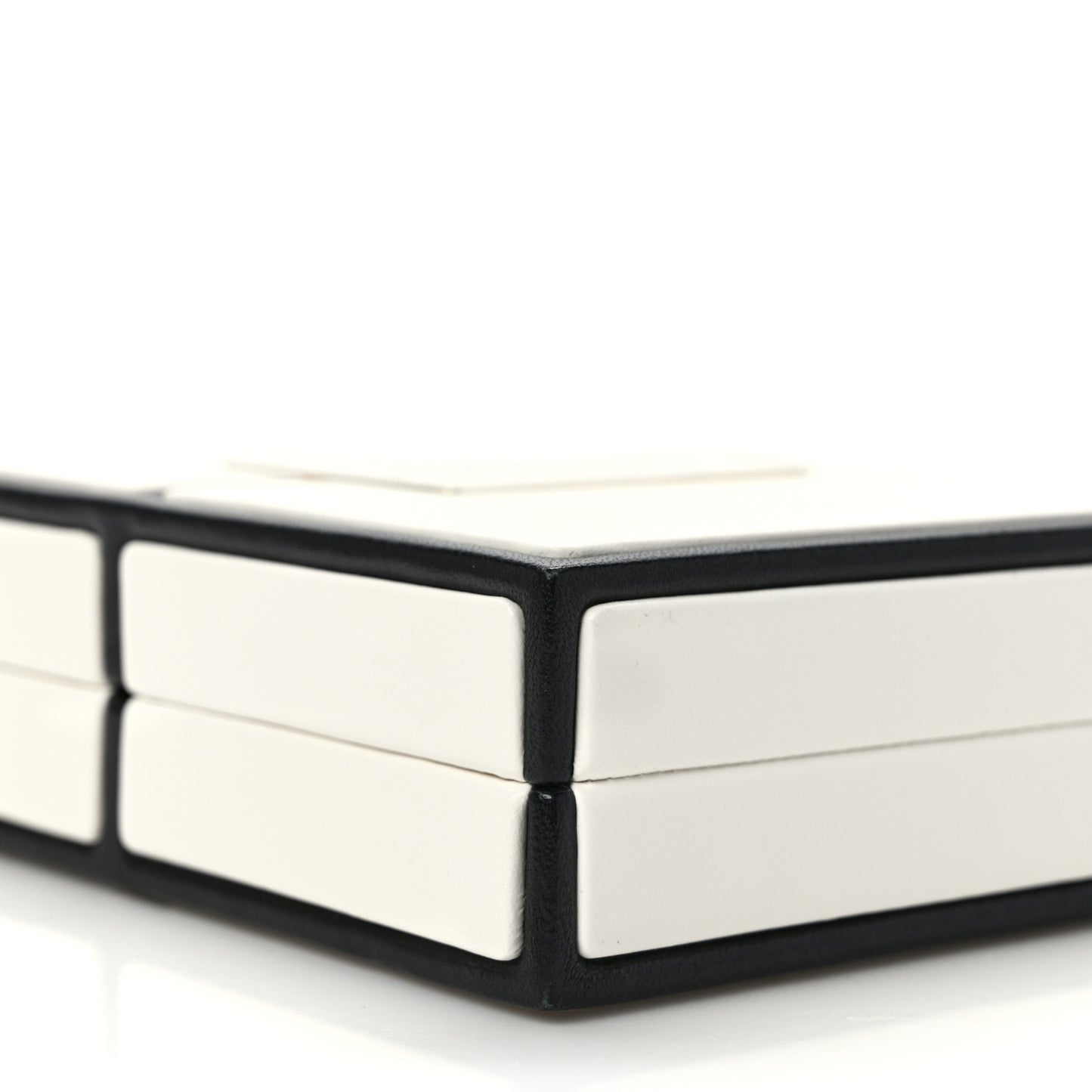 Lambskin No. 5 Perfume Box Evening Clutch White Black