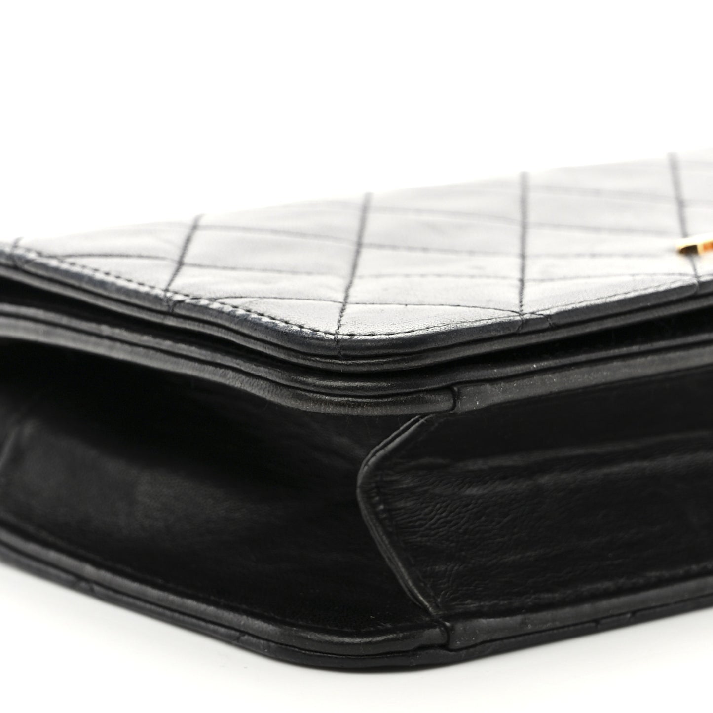 Lambskin Quilted Small Single Flap Bag Black