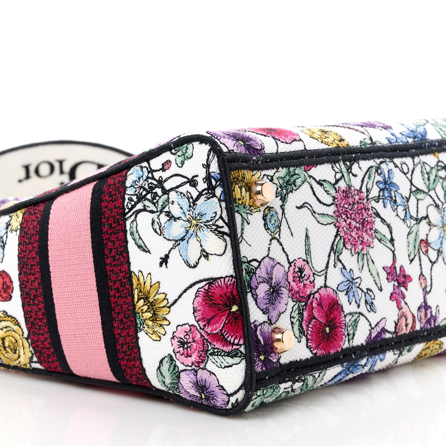 Christian Dior CHRISTIAN DIOR Canvas Florilegio Embroidered Medium Lady D-Lite White Multicolor 9 of 11