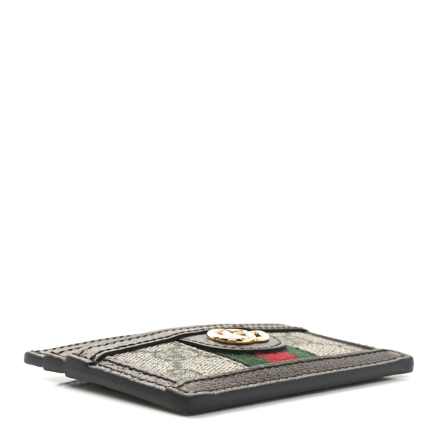 GG Supreme Monogram Ophidia Card Holder Brown