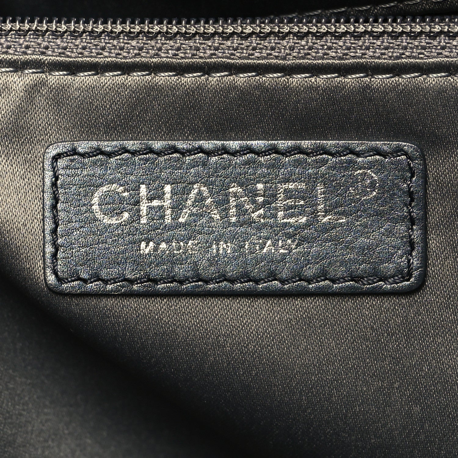 Chanel Metallic Lambskin Quilted Large Week End on Mars Tote Dark Grey 7 of 15