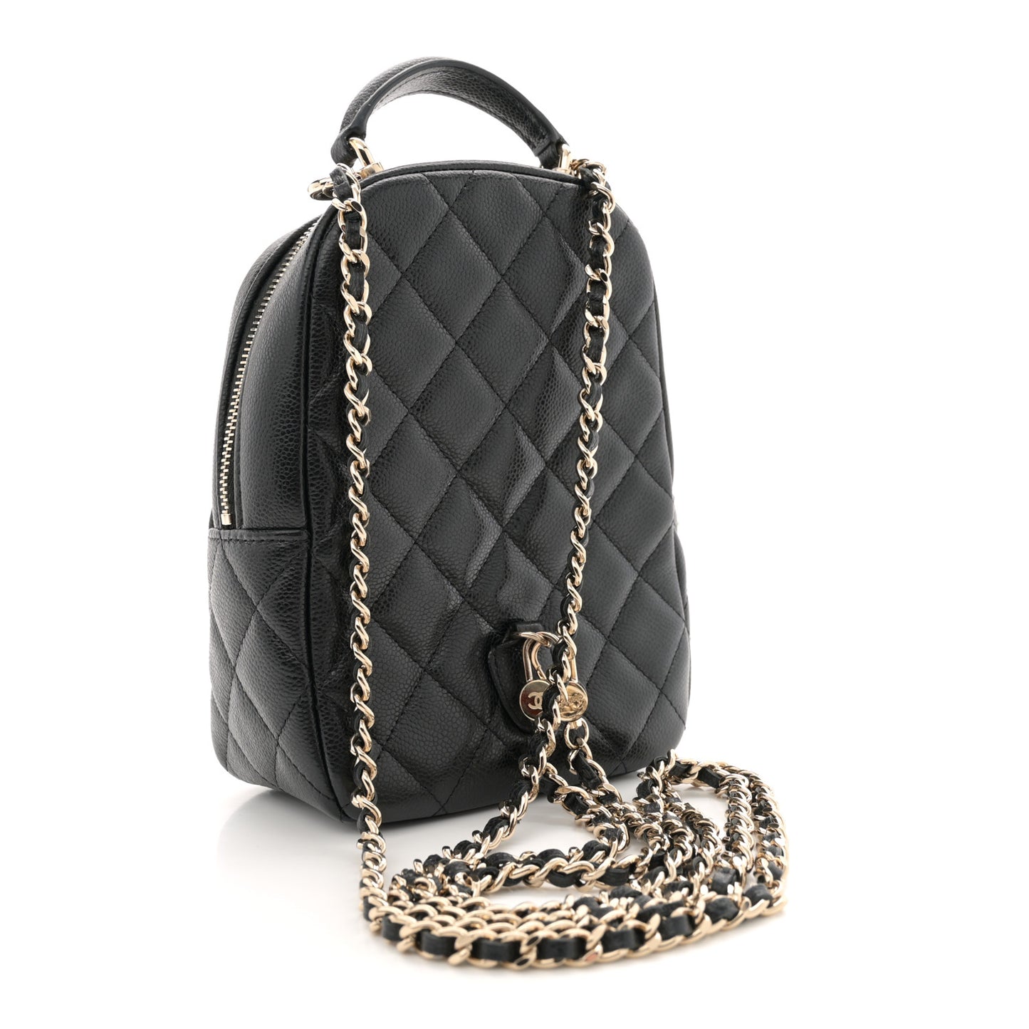 Caviar Quilted CC Mini Classic Backpack Black