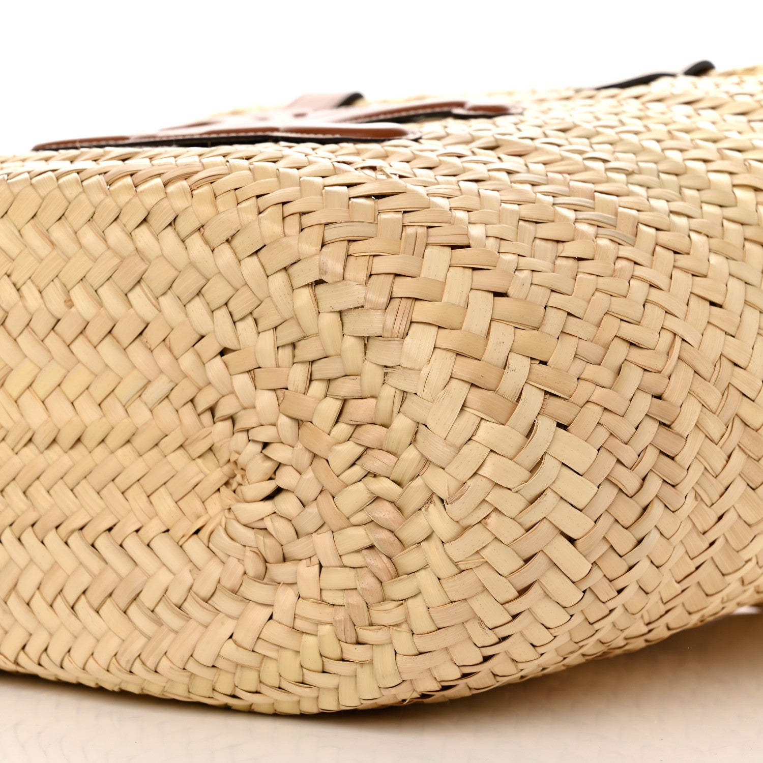 Celine Raffia Calfskin Triomphe Medium Panier Tan 9 of 9