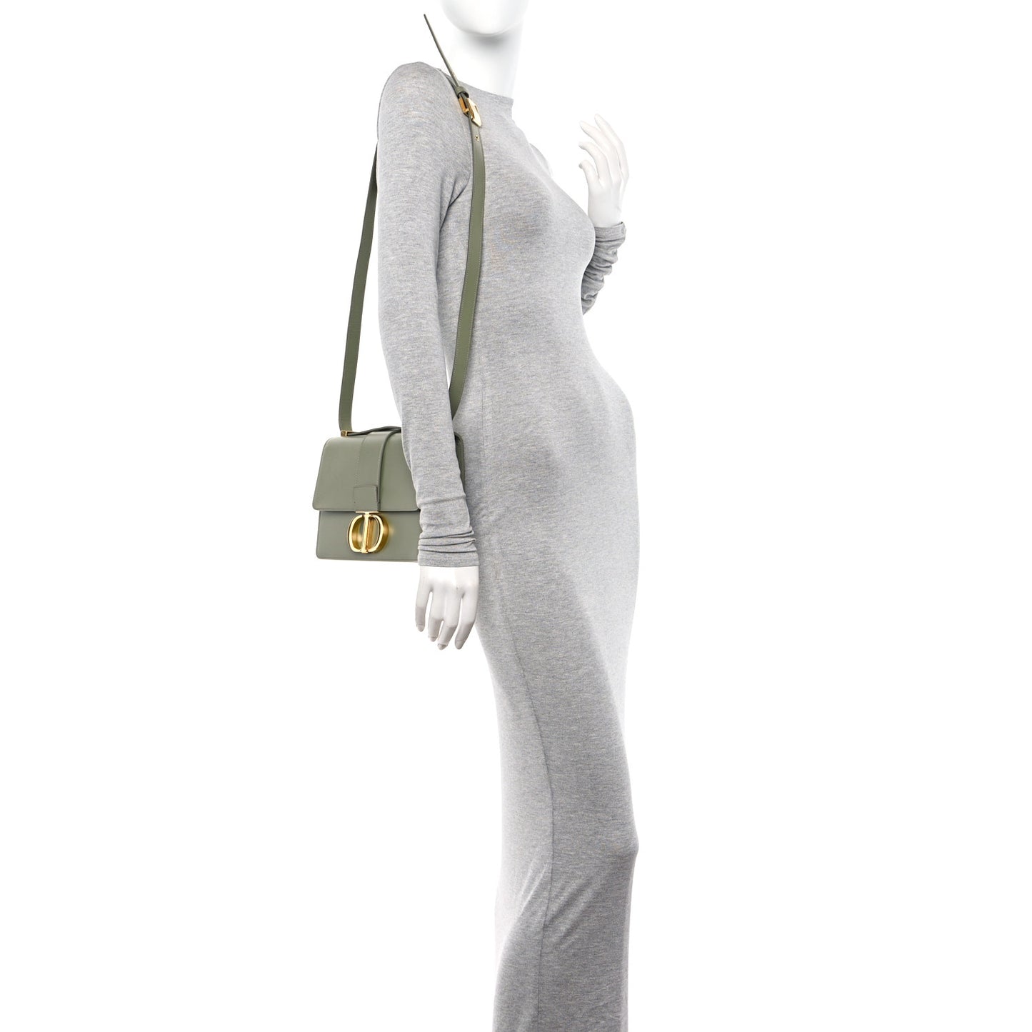 Smooth Calfskin 30 Montaigne Flap Bag Mint Green