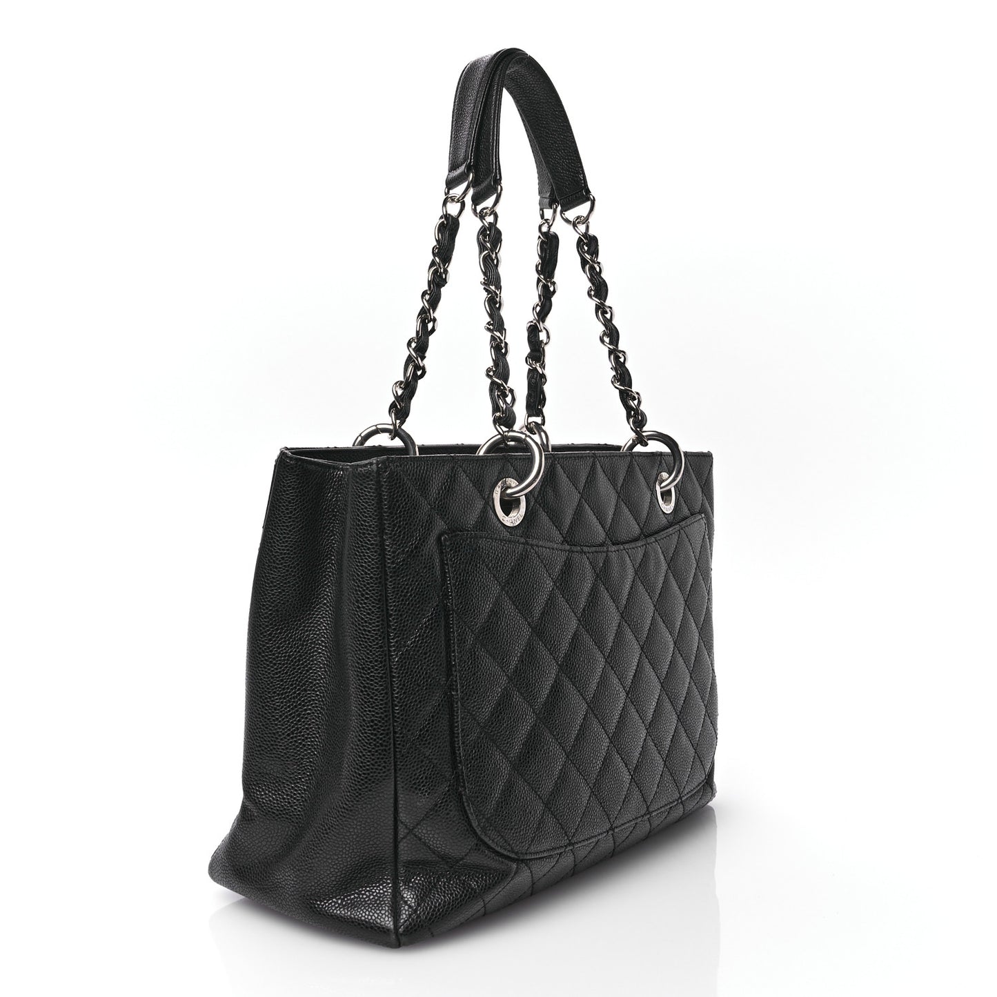 Caviar Quilted Grand Shopping Tote GST Black