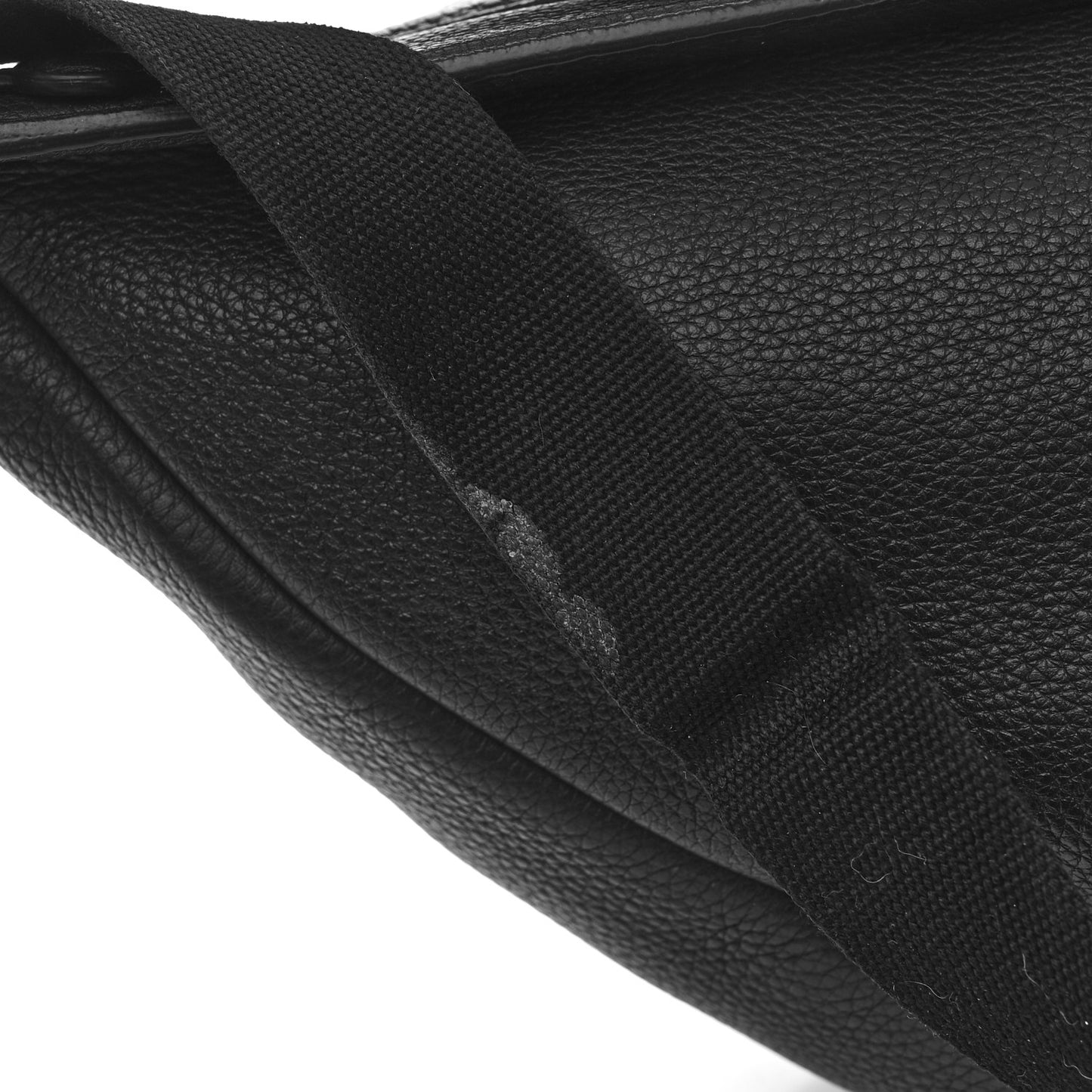 Grained Calfskin Large Slouchy Banana Bag Black
