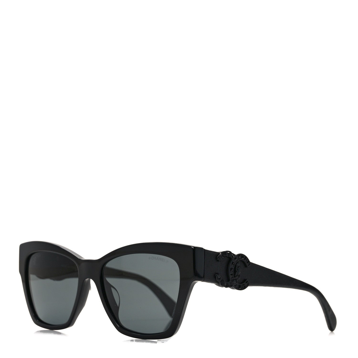 Chanel Acetate Square Cat Eye CC Sunglasses 5456-Q-A Black 1539429