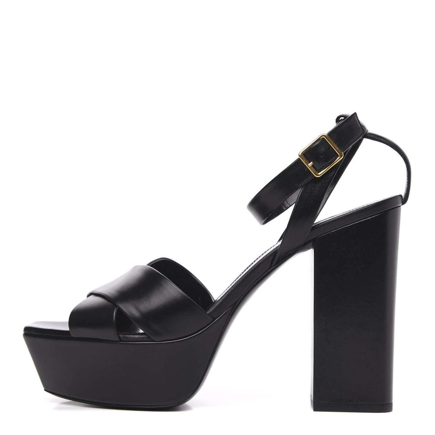 Calfskin Farrah 80 Platform Sandals 42 Black