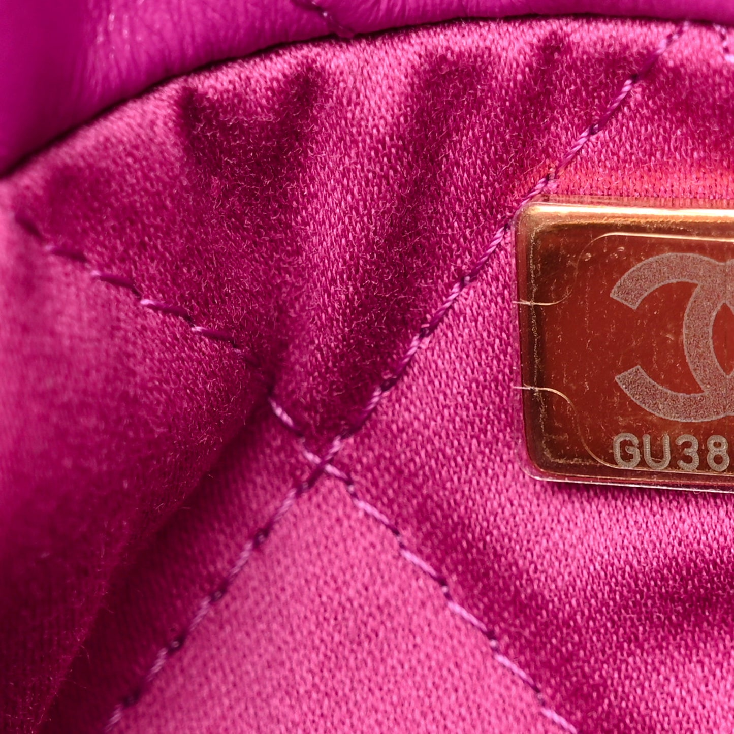Shiny Calfskin Quilted Mini Chanel 22 Purple